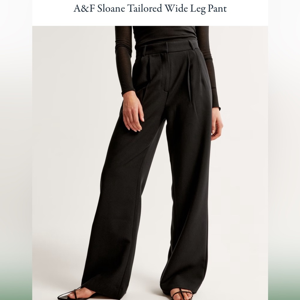 A&F Sloane Tailored Wide Leg Pant Size 27 Size 4 NWT Black